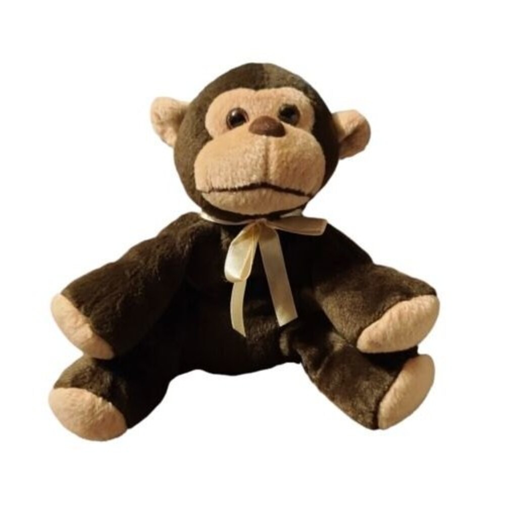 Beanpals Monkey 8" Kellytoy Brown Cream Beanbag Plush Stuffed Toy Animal
